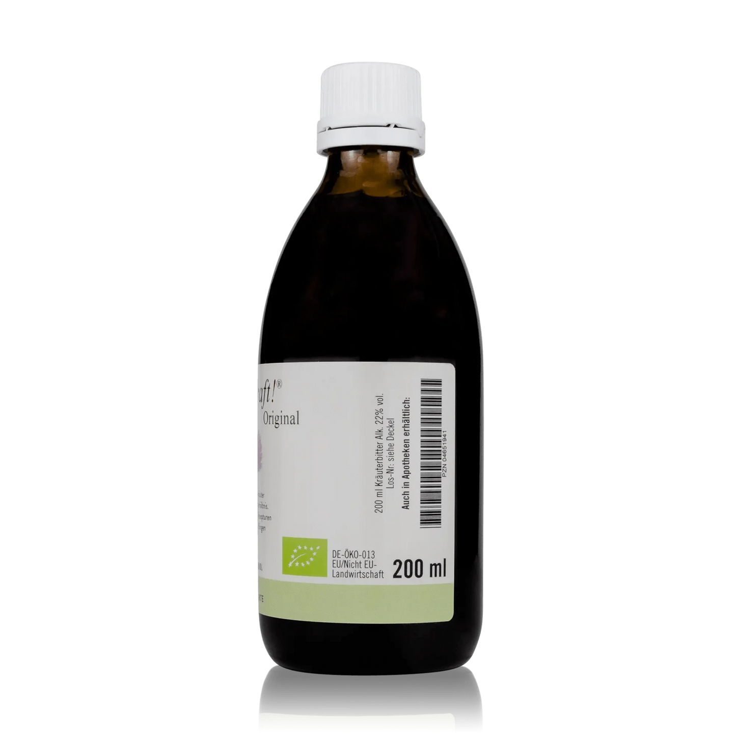 Bitterkraft Original Bitterstoffe Tropfen - 200 ml - Seitenansicht mit Barcode