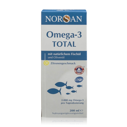 Norsan Fischöl Omega-3 Total mit Zitronengeschmack (200ml) - ROTE.PLACE