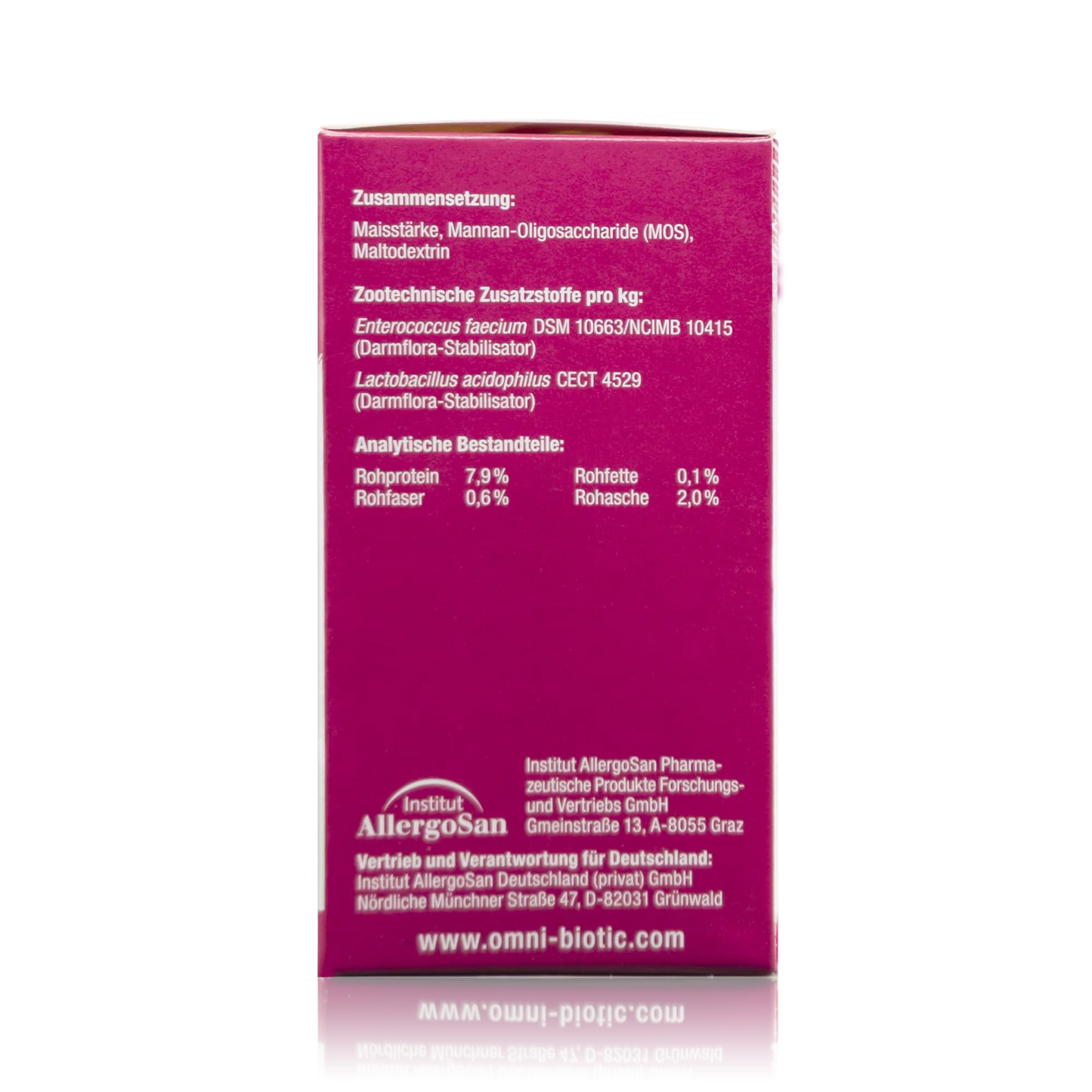 Omni Biotic Cat & Dog - 60 g - Seitenansicht mit Zusammensetzung