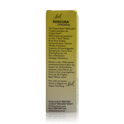 Bachblüten Original Rescura Tropfen mit Alkohol 20 ml - Seitenansicht