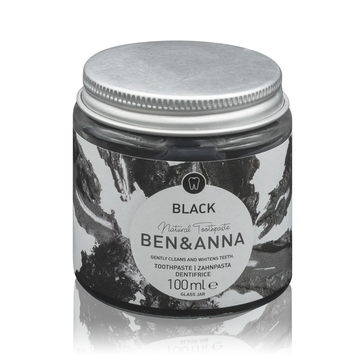 Ben & Anna Black Natürlich aufhellende Zahncreme mit Aktivkohle ohne Fluorid - Vegan (100ml) - ROTE.PLACE