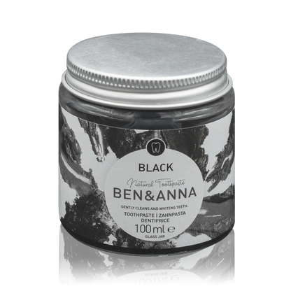 Ben & Anna Black Natürlich aufhellende Zahncreme mit Aktivkohle ohne Fluorid - Vegan (100ml) - ROTE.PLACE