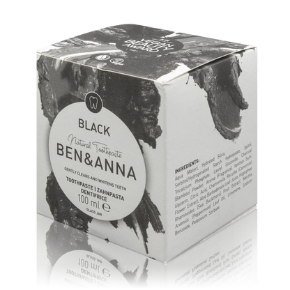 Ben & Anna Black Natürlich aufhellende Zahncreme mit Aktivkohle ohne Fluorid - Vegan (100ml) - ROTE.PLACE