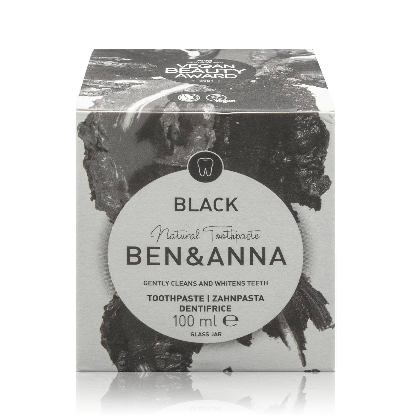 Ben & Anna Black Natürlich aufhellende Zahncreme mit Aktivkohle ohne Fluorid - Vegan (100ml) - ROTE.PLACE