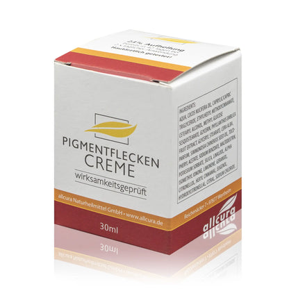 Allcura Naturheilmittel Pigmentfleckencreme zur Aufhellung deiner Haut um 23% (30ml) - ROTE.PLACE