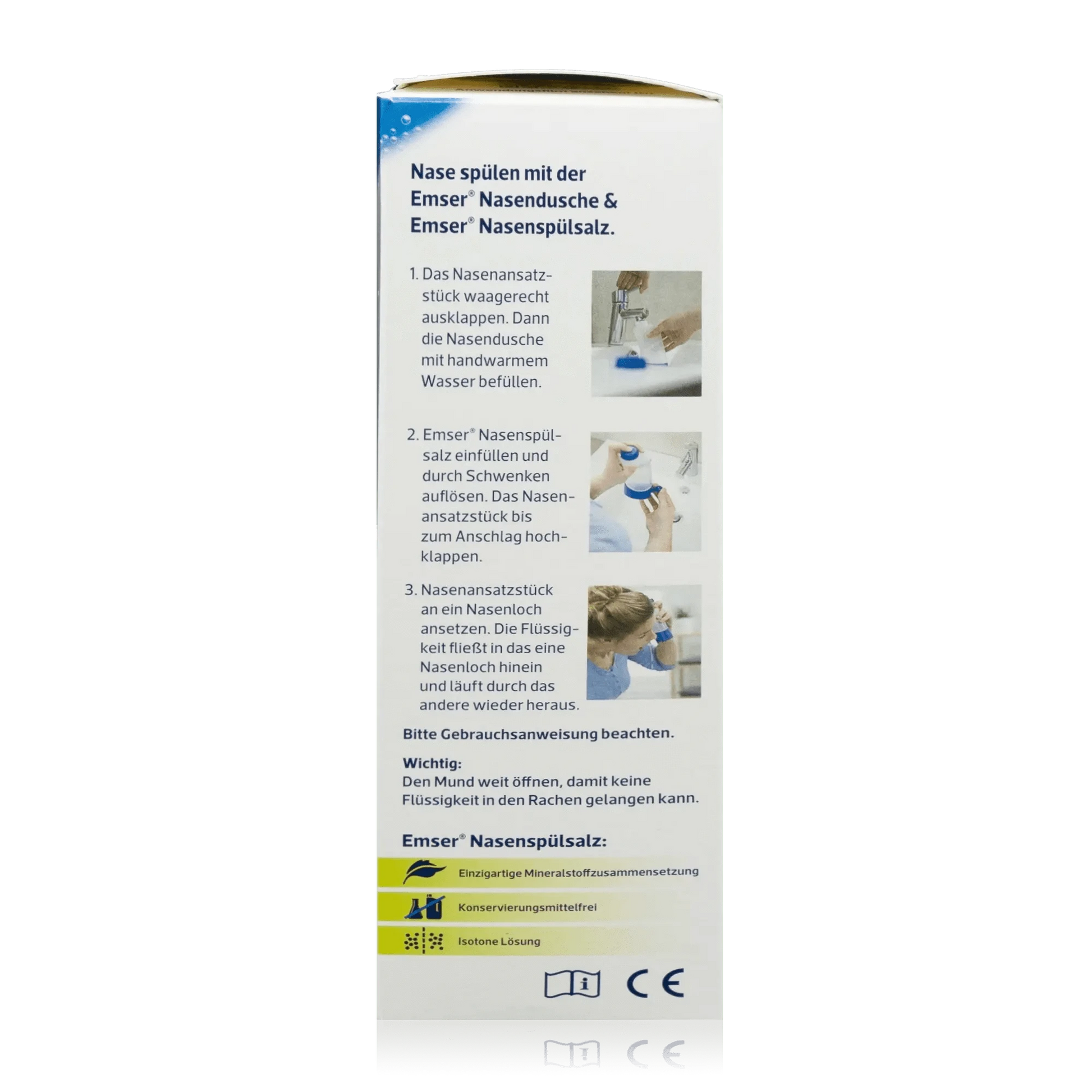 Emser Nasendusche mit 4 Beuteln Nasenspülsalz - Nasales Reinigungs-Set (1 St.) - ROTE.PLACE
